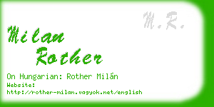 milan rother business card